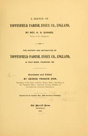 Cover of: A sketch of Toppesfield Parish, Essex Co., England by H. B. Barnes