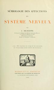 Cover of: Sémiologie des affections du système nerveux