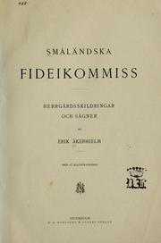 Cover of: Smälandska Fideikommis.