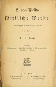 Cover of: Sämliche Werke.: Mit Einleitung von Franz Muncker.