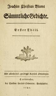 Cover of: Sämmtliche Gedichte.