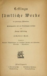 Cover of: Sämtliche Werke. by Gotthold Ephraim Lessing