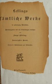 Cover of: Sämtliche Werke.: Hrsg. und mit Einleitungen versehen von Hugo Göring.