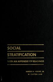 Cover of: Social stratification: with an appendix of readings