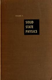 Cover of: Solid state physics: advances in research and applications.