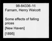 Cover of: Some effects of falling prices | Henry W. Farnam
