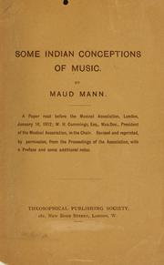 Cover of: Some Indian conceptions of music