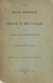 Cover of: Some personal reminiscences of service in the cavalry of the Army of the Potomac