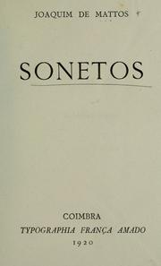 Sonetos by Joaquim de.* Mattos