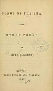 Cover of: Songs of the sea, with other poems.