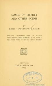 Cover of: Songs of liberty and other poems