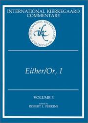 Cover of: Either/Or, Part I (International Kierkegaard Commentary, Volume 3)