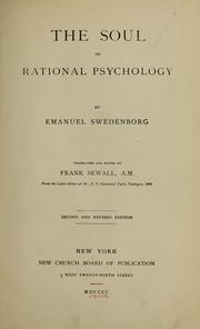 Cover of: The soul, or Rational psychology by Emanuel Swedenborg