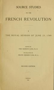 Cover of: Source studies on the French revolution.