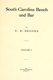 Cover of: South Carolina bench and bar