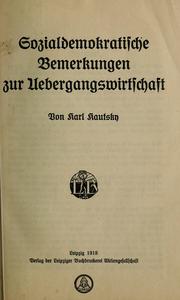 Cover of: Sozialdemokratische Bemerkungen zur Uebergangswirtschaft