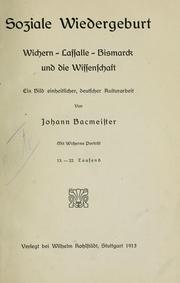 Soziale Wiedergeburt by Johann Bacmeister