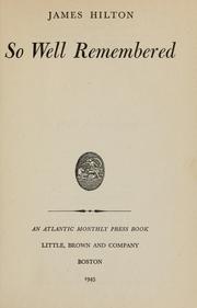 Cover of: So well remebered