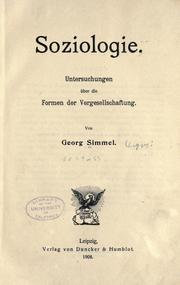 Cover of: Soziologie. by Georg Simmel