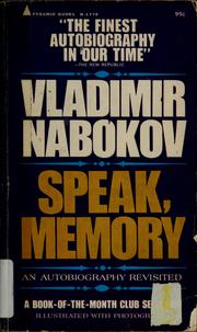 Cover of: Speak, memory by Vladimir Nabokov