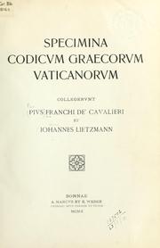 Cover of: Specimina codicum graecorum Vaticanorum by Pius Franchi de' Cavalieri