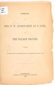 Cover of: Speech of Hon. W. W. Woodworth of New York by William W. Woodworth