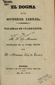 Cover of: El dogma de los hombres libres by Félicité Robert de Lamennais