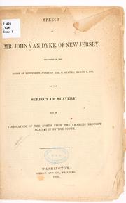 Speech of Mr. John Van Dyke by Van Dyke, John