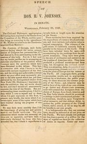 Cover of: Speech of Hon. H. V. Johnson. by Herschel Vespasian Johnson