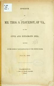 Cover of: Speech of Mr. Thos. S. Flournoy, of Va. by Thomas Stanhope Flournoy