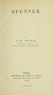 Cover of: Spenser. by Richard William Church