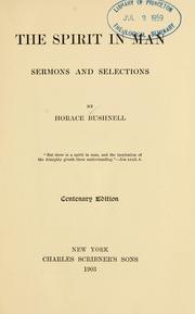Cover of: Spirit in man: sermons and selections