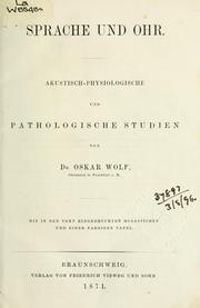 Cover of: Sprache und Ohr: akustisch-physiologische und pathologische Studien