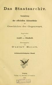 Cover of: Das Staatsarchiv by Institut f©ơr Ausw©Þrtige Politik (Germany)