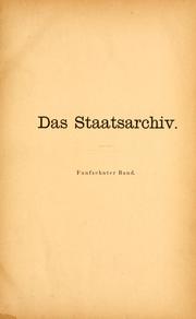 Das Staatsarchiv by Institut f©ơr Ausw©Þrtige Politik (Germany)