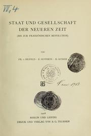 Cover of: Staat und Gesellschaft der neueren Zeit, bis zur französischen Revolution