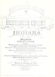 Cover of: Standard atlas of Hendricks County, Indiana: incl. a plat book of the villages, cities and townships ... patrons directory ....