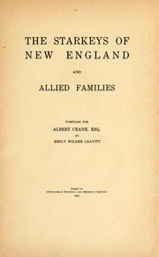 Cover of: The Starkeys of New  England and allied families