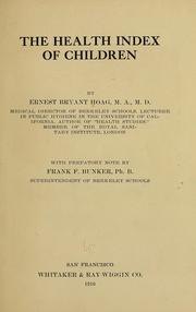 Cover of: The health index of children by Ernest Bryant Hoag