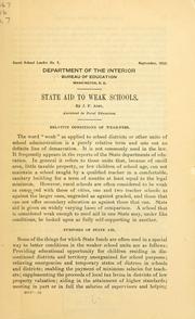 Cover of: State aid to weak schools by James F. Abel