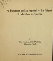 A statement and an appeal to the friends of education in America by Peabody education fund