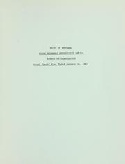 Cover of: State of Montana, State Economic Opportunity Office, report on examination by Montana. Legislature. Office of the Legislative Auditor., Montana. Legislature. Office of the Legislative Auditor.