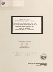 State of Montana, Environmental Quality Council, financial-compliance audit for the two fiscal years ended June 30, 1995