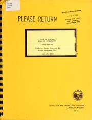 Cover of: State of Montana, Board of Investments audit report by Montana. Legislature. Office of the Legislative Auditor., Montana. Legislature. Office of the Legislative Auditor.