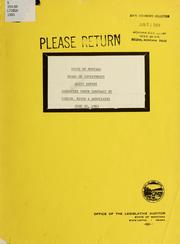 Cover of: State of Montana, Board of Investments audit report by Montana. Legislature. Office of the Legislative Auditor., Montana. Legislature. Office of the Legislative Auditor.