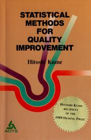 Cover of: Statistical methods for quality improvement