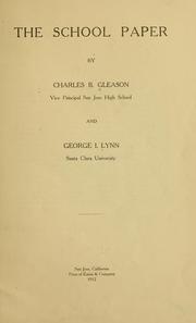 Cover of: The school paper by Charles Bertie Gleason