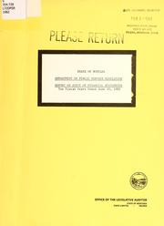 Cover of: State of Montana, Department of Public Service Regulation report on audit of financial statements by G. Dean Reed