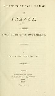 Cover of: Statistical view of France by Charles Marie Thérèse Léon Tinseau d'Amondans