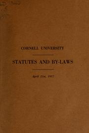 Cover of: Statutes and by-laws by Cornell University